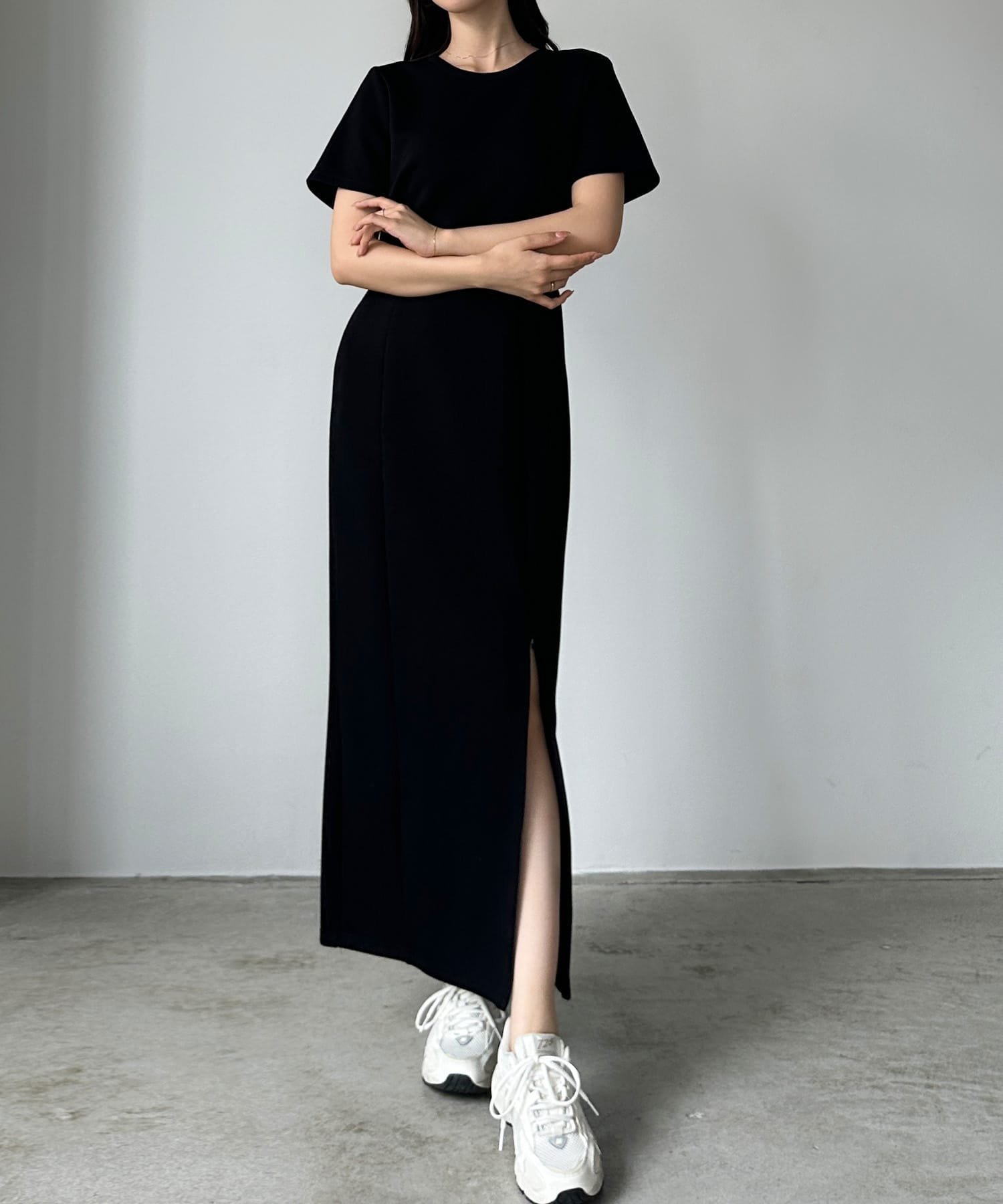 【ジュノア/JUNOAH】のLouere ストレッチカットマーメイドワンピース インテリア・キッズ・メンズ・レディースファッション・服の通販 founy(ファニー) 　ファッション　Fashion　レディースファッション　Ladies' Fashion Online　ワンピース　Dress　Bブラック|ID: prp329100004551986 ipo3291000000032589049