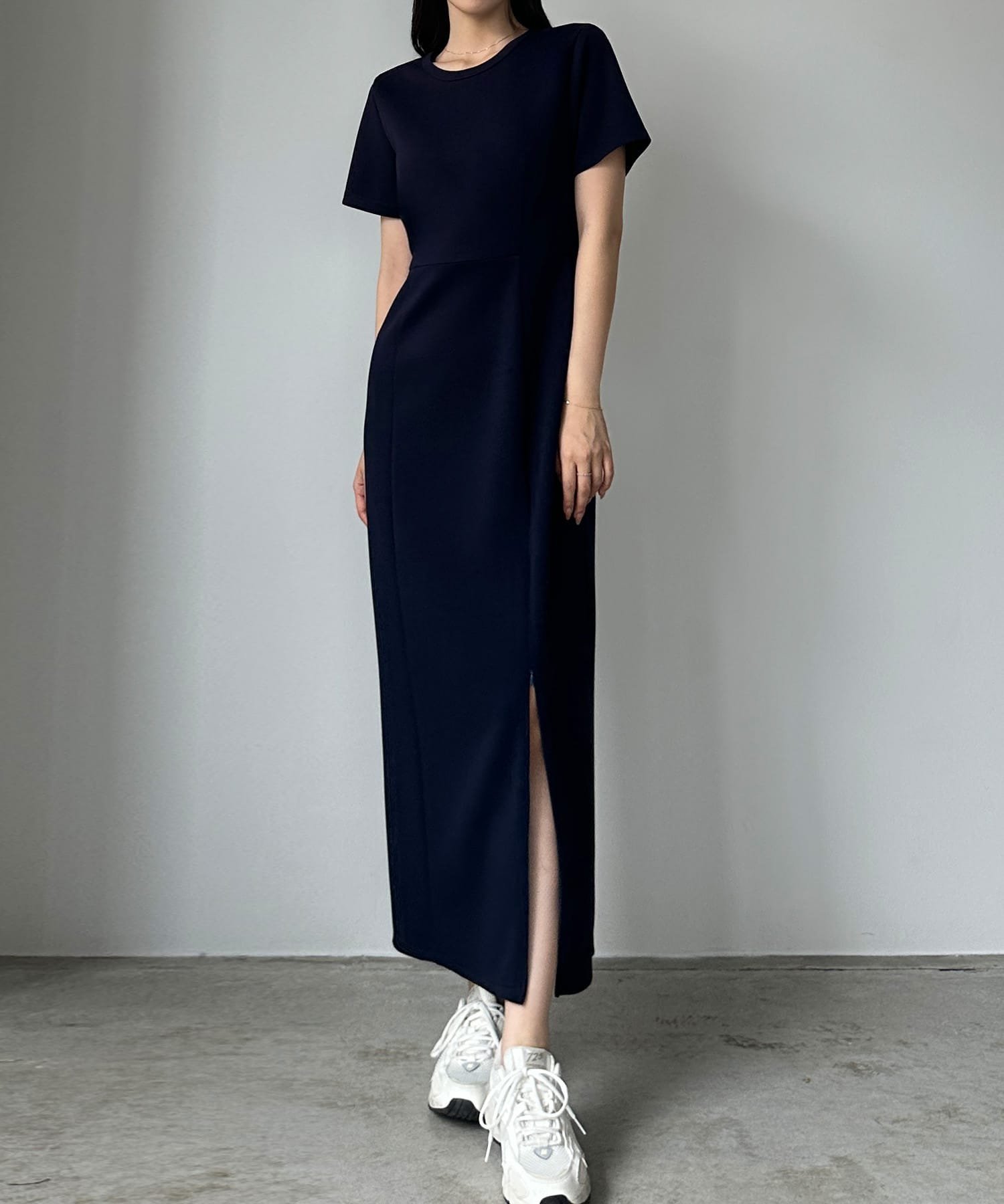 【ジュノア/JUNOAH】のLouere ストレッチカットマーメイドワンピース インテリア・キッズ・メンズ・レディースファッション・服の通販 founy(ファニー) 　ファッション　Fashion　レディースファッション　Ladies' Fashion Online　ワンピース　Dress　Bネイビー|ID: prp329100004551986 ipo3291000000032589052
