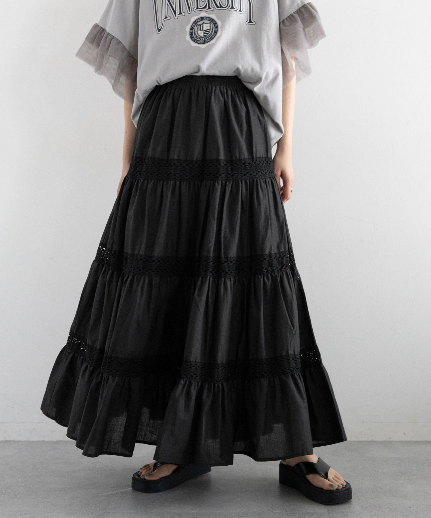【レイジブルー/RAGEBLUE】の【WOMENS】デザインレース/コットンフレアスカート インテリア・キッズ・メンズ・レディースファッション・服の通販 founy(ファニー) 　ファッション　Fashion　レディースファッション　Fashion for Women　スカート　Skirts　Aライン・フレアスカート　A-Line & Flared Skirts　キャップ　Cap, Baseball Cap　シンプル　Simple, Minimal　スニーカー　Sneakers, Trainers　スラックス　Slacks, Dress Pants　デニム　Denim, Jeans Material　トレンド　Trend, Trending Now　定番　Standard, Basic Item　フレア　Flare, Flared　プリント　Print, Printed Pattern　ベーシック　Basic, Essential　レース　Lace, Lace Fabric　ロング　Long, Long-Length　おすすめ　Recommended / Our Picks　ブラック09|ID: prp329100004552056 ipo3291000000032761173