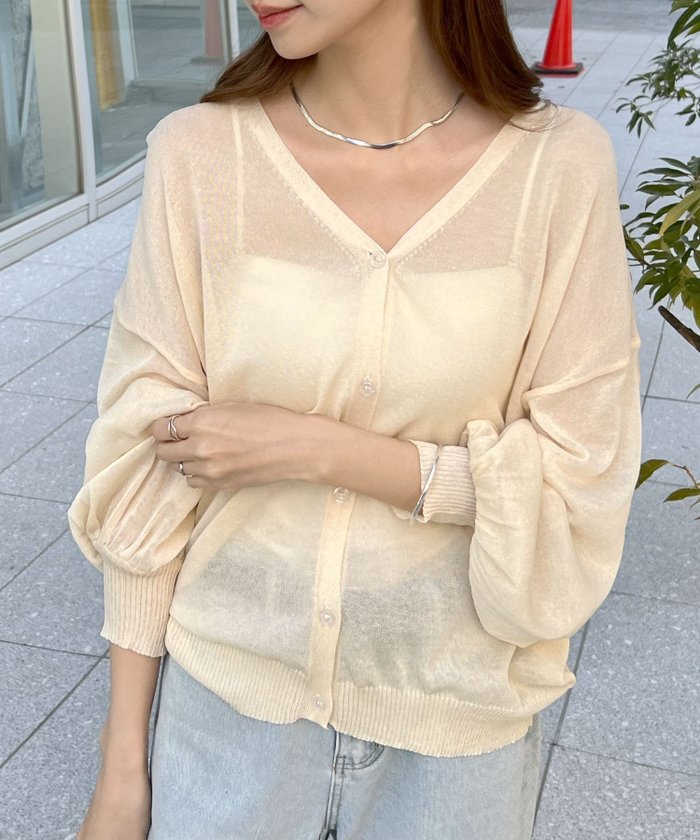 【フューティアランド/futier land】のバルーンスリーブシアーカーディガン インテリア・キッズ・メンズ・レディースファッション・服の通販 founy(ファニー) https://founy.com/ ファッション Fashion レディースファッション Ladies' Fashion Online トップス・カットソー Tops/Tshirt カーディガン Cardigans おすすめ Recommend カーディガン Cardigan コンパクト Compact サマー Summer シンプル Simple バルーン Balloon 人気 Popularity 夏 Summer 定番 Standard 春 Spring S/S・春夏 Ss・Spring/Summer |ID: prp329100004552124 ipo3291000000032582740