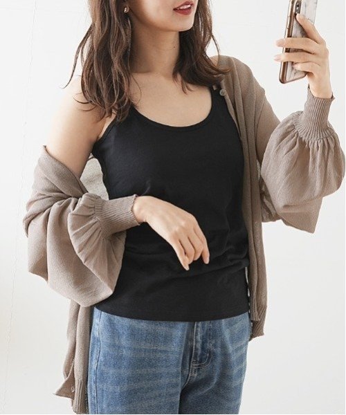 【フューティアランド/futier land】のバルーンスリーブシアーカーディガン インテリア・キッズ・メンズ・レディースファッション・服の通販 founy(ファニー) 　ファッション　Fashion　レディースファッション　Ladies' Fashion Online　トップス・カットソー　Tops/Tshirt　カーディガン　Cardigans　おすすめ　Recommend　カーディガン　Cardigan　コンパクト　Compact　サマー　Summer　シンプル　Simple　バルーン　Balloon　人気　Popularity　夏　Summer　定番　Standard　春　Spring　S/S・春夏　Ss・Spring/Summer　グレージュ|ID: prp329100004552124 ipo3291000000032582754