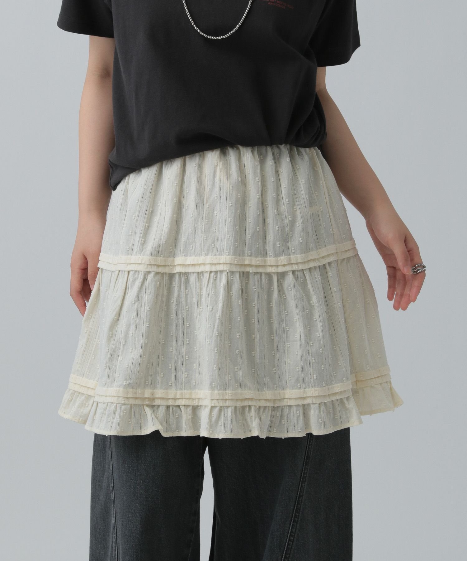 【レプシィム ローリーズファーム/LEPSIM LOWRYS FARM】の2WAYレイヤードスカート インテリア・キッズ・メンズ・レディースファッション・服の通販 founy(ファニー) 　ファッション　Fashion　レディースファッション　Ladies' Fashion Online　スカート　Skirt　おすすめ　Recommend　キャミ　Cami　フレア　Flare　オフホワイト05|ID: prp329100004552179 ipo3291000000032640490