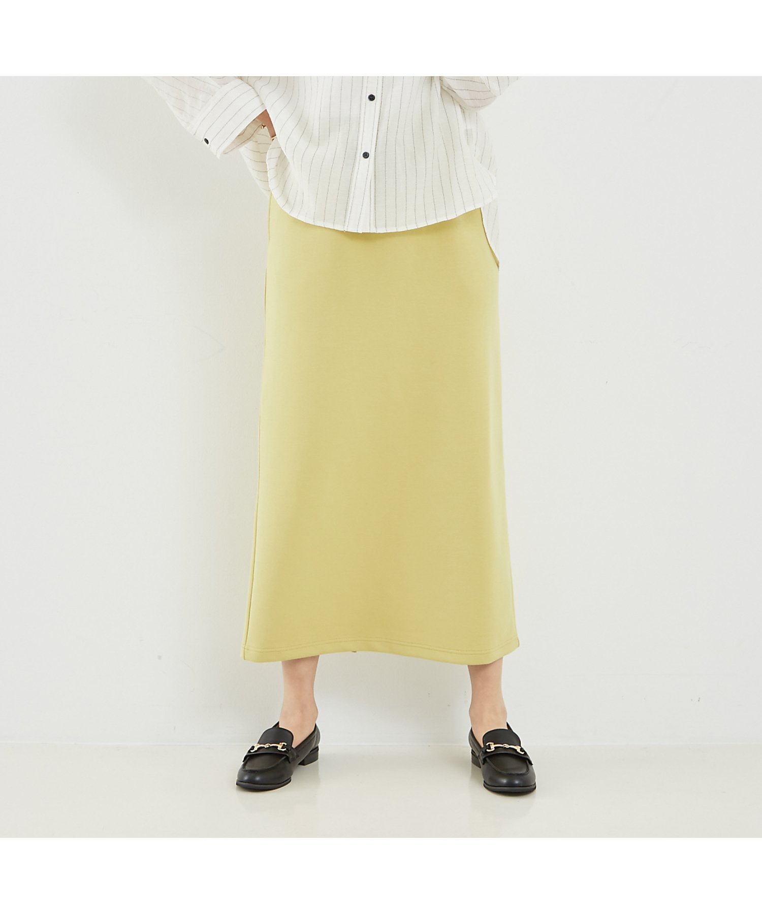 【アバハウスマヴィ/abahouse mavie】の【セットアップ対応】シルキーダンボールタイトスカート インテリア・キッズ・メンズ・レディースファッション・服の通販 founy(ファニー) 　ファッション　Fashion　レディースファッション　WOMEN　セットアップ　Setup　スカート　Skirt　カーディガン　Cardigan　ストレッチ　Stretch　セットアップ　Set Up　タイトスカート　Tight Skirt　フォルム　Form　イエロー|ID: prp329100004552228 ipo3291000000032213850