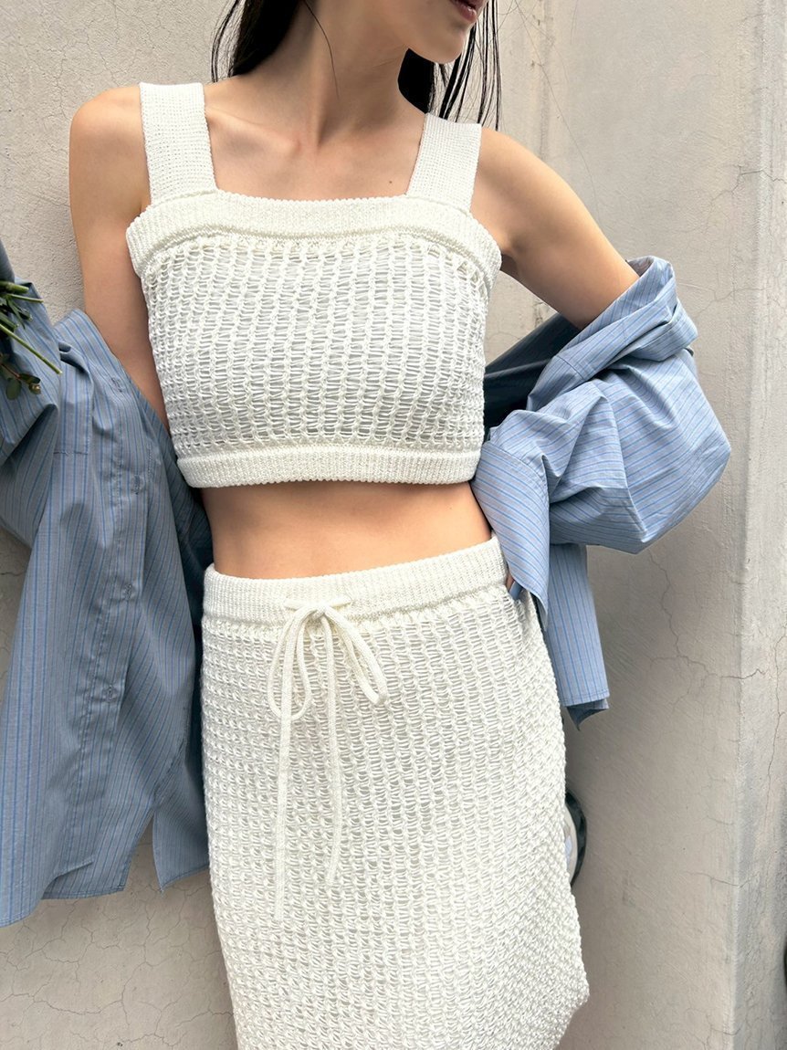 【エミ/emmi】のメッシュニットベアトップス 人気、トレンドファッション・服の通販 founy(ファニー) 　ファッション　Fashion　レディースファッション　Ladies' Fashion Online　トップス・カットソー　Tops/Tshirt　ニット　Knit Tops　おすすめ　Recommend　インナー　Inner　セットアップ　Set Up　ラップ　Wrap　 other-1|ID: prp329100004552256 ipo3291000000032605698