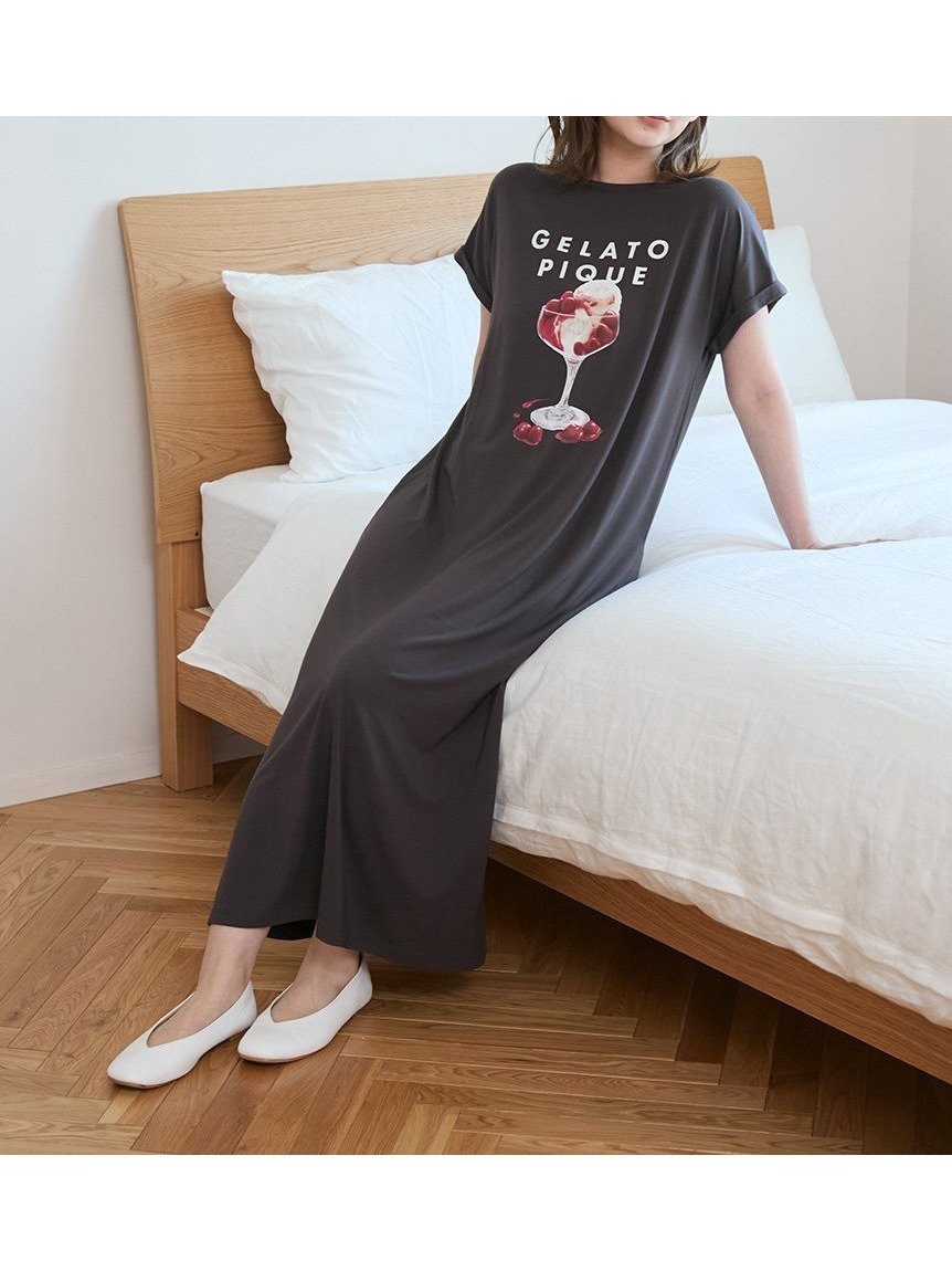 【ジェラート ピケ/gelato pique】の【接触冷感】COOLレーヨンデザートロゴワンピース インテリア・キッズ・メンズ・レディースファッション・服の通販 founy(ファニー) 　ファッション　Fashion　レディースファッション　WOMEN　ワンピース　Dress　なめらか　Smooth　カットソー　Cut And Sew　プリント　Print　ベーシック　Basic　夏　Summer　CGRY[007]|ID: prp329100004552285 ipo3291000000032292397