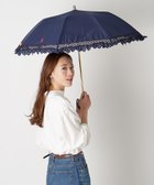 【ムーンバット/MOONBAT】のPOLO RALPH LAUREN(ポロ ラルフ ローレン) レディース 日傘 折りたたみ傘 晴雨兼用 遮光 遮熱 UV エンブフリル ディープブルー|ID: prp329100004552301 ipo3291000000032517545