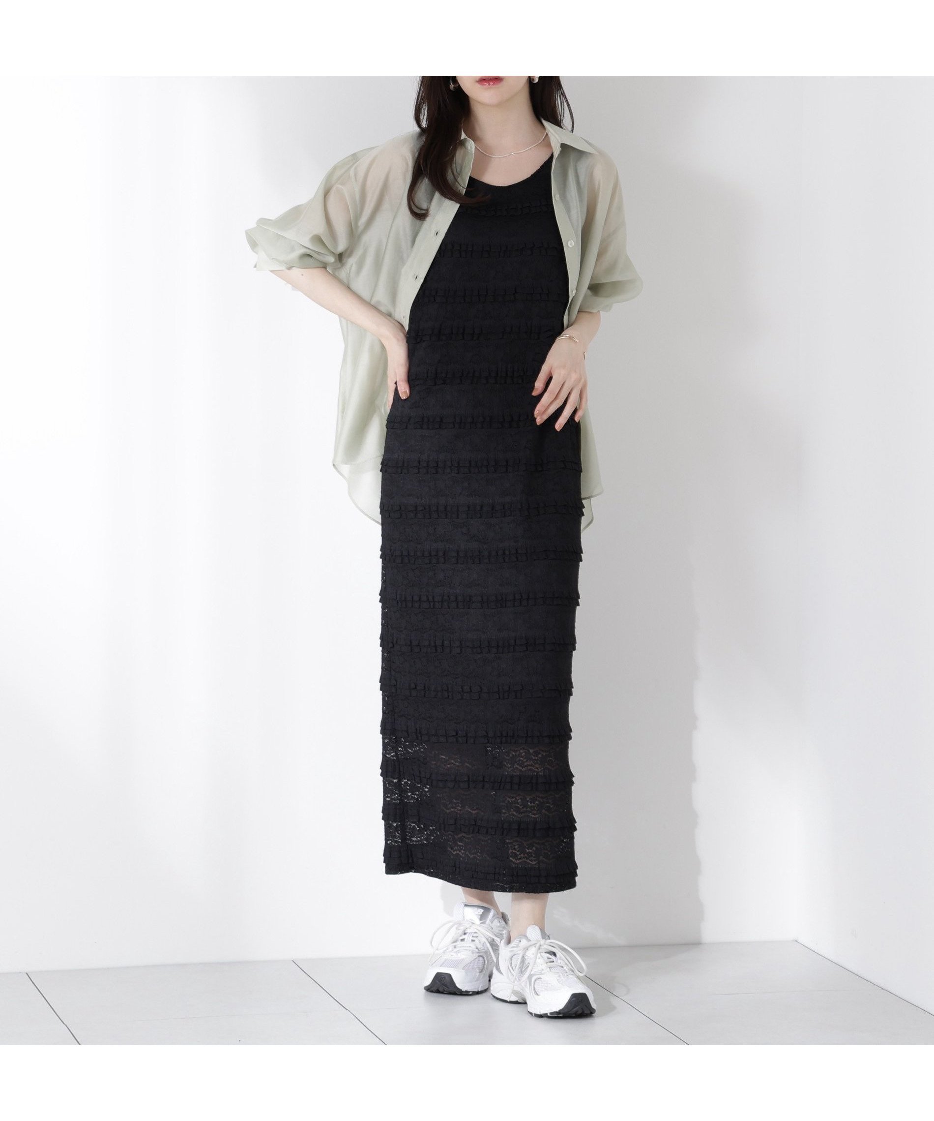 【プロポーション ボディドレッシング/PROPORTION BODY DRESSING】のカットレースノースリーブワンピース インテリア・キッズ・メンズ・レディースファッション・服の通販 founy(ファニー) 　ファッション　Fashion　レディースファッション　Fashion for Women　ワンピース　Dresses　おすすめ　Recommended / Our Picks　トレンド　Trend, Trending Now　ノースリーブ　Sleeveless, No-Sleeve　ボーダー　Border, Stripe　レース　Lace, Lace Fabric　ブラック|ID: prp329100004552318 ipo3291000000032709317