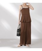 【ナノ ユニバース/nano universe】のペムラムディティールサテンキャミソールオールインワン 人気、トレンドファッション・服の通販 founy(ファニー) ファッション Fashion レディースファッション Fashion for Women トップス・カットソー Cut & Sew Tops キャミソール&ノースリーブ Camisoles & Sleeveless Tops ワンピース Dresses オールインワン・ワンピース Dresses and Jumpsuits インナー Innerwear キャミソール Camisole, Spaghetti Strap Top サテン Satin, Glossy Fabric シャーリング Shirring, Ruched ジャケット Jacket, Outerwear タンク Tank Top, Sleeveless Top ペプラム Peplum, Flared Hem ポケット Pocket, Pocket Detail 夏 Summer エレガント 上品 Elegant 2025年 2025 2025春夏・S/S Spring/Summer 2025 SS25 thumbnail ブラウン|ID: prp329100004552343 ipo3291000000033118183