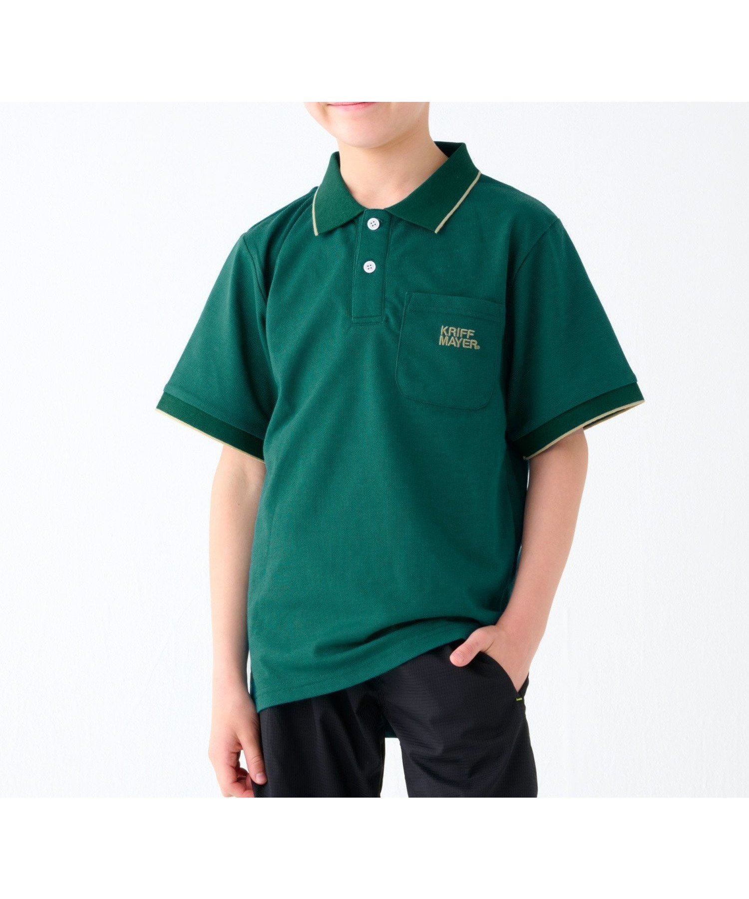 【クリフメイヤー キッズ/KRIFF MAYER / KIDS】のリブラインナノカノコポロ インテリア・キッズ・メンズ・レディースファッション・服の通販 founy(ファニー) 　ファッション　Fashion　キッズファッション　Fashion for Kids　シンプル　Simple, Minimal　スタンダード　Standard, Basic　GREEN|ID: prp329100004552377 ipo3291000000032729635