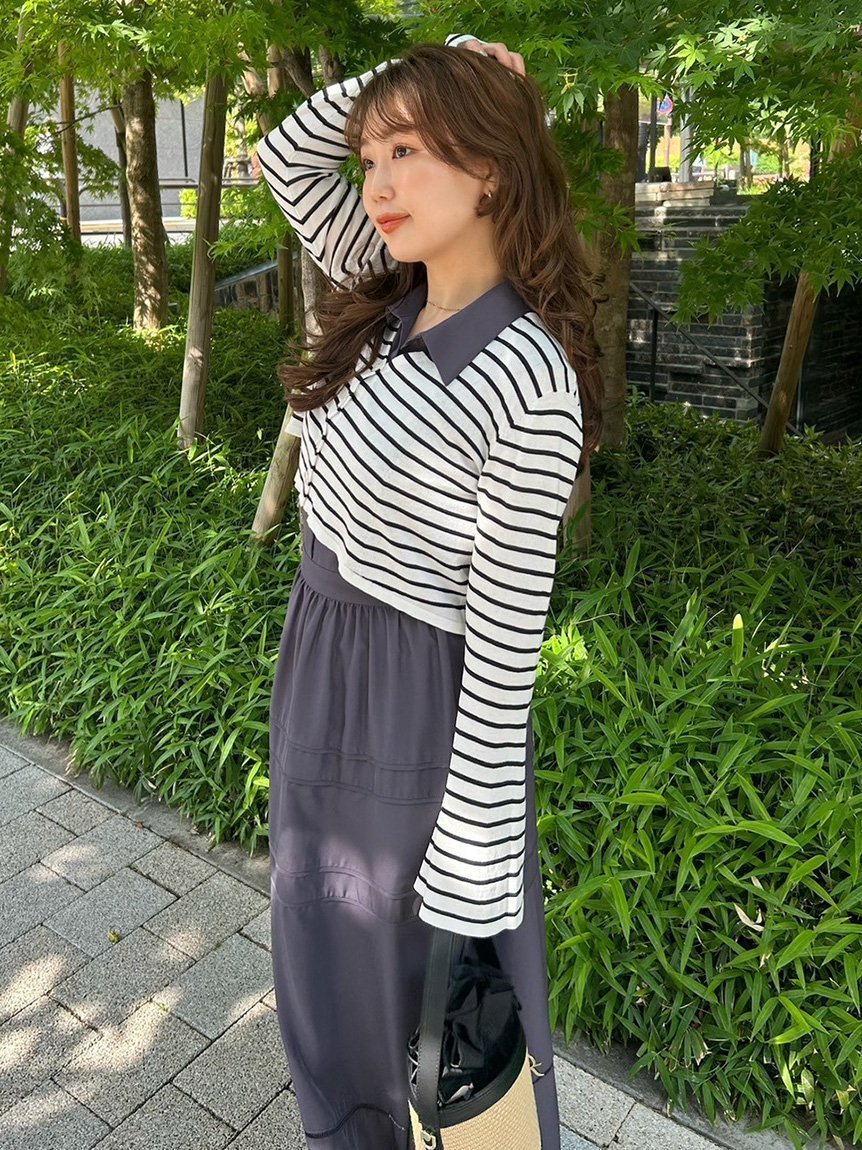 【フレイ アイディー/FRAY I.D】のUVカット 【LIMITED】カーデセットノースリワンピース インテリア・キッズ・メンズ・レディースファッション・服の通販 founy(ファニー) 　ファッション　Fashion　レディースファッション　Fashion for Women　ワンピース　Dresses　カーディガン　Cardigan, Knitwear　レース　Lace, Lace Fabric　ビジネス 仕事 通勤　Business / Work / Commuting　BORDER[933]|ID: prp329100004552387 ipo3291000000032981211