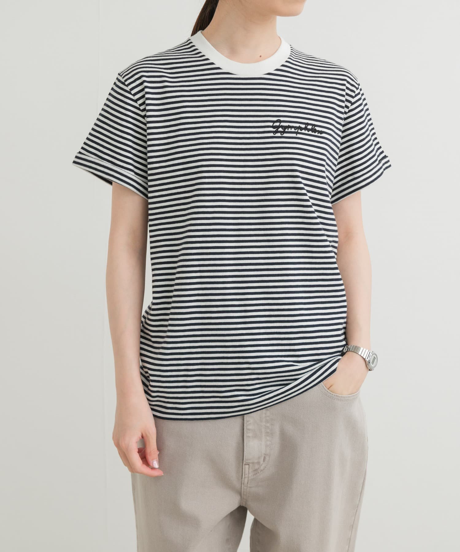 【アーバンリサーチ ドアーズ/URBAN RESEARCH DOORS】のGYMPHLEX SHORT-SLEEVE T-SHIRTS インテリア・キッズ・メンズ・レディースファッション・服の通販 founy(ファニー) 　ファッション　Fashion　レディースファッション　Fashion for Women　トップス・カットソー　Cut & Sew Tops　シャツ・ブラウス・オフィスカジュアル　Elegant Blouses & Button-Ups　ロングTシャツ・Tシャツ　Longline T-Shirts & Tees　2025年　2025　2025春夏・S/S　Spring/Summer 2025 SS25　スポーツ　Sports, Activewear　夏　Summer　S/S・春夏　SS, Spring/Summer, Warm Season　NAVYSTRIPE|ID: prp329100004552465 ipo3291000000033571330