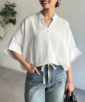 【シェトワ/Chez toi】のリネンタッチ袖ターンバックブラウス 人気、トレンドファッション・服の通販 founy(ファニー) ファッション Fashion レディースファッション WOMEN トップス・カットソー Tops/Tshirt シャツ/ブラウス Shirts/Blouses バッグ Bag シンプル Simple デニム Denim メタリック Metallic リネン Linen リラックス Relax ワイド Wide プチプライス・低価格 Affordable おすすめ Recommend |ID:prp329100004552609