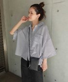 【コーナーズ/CORNERS】のビッグハーフスリーブシャツ ブラックXホワイト|ID: prp329100004552672 ipo3291000000032682296