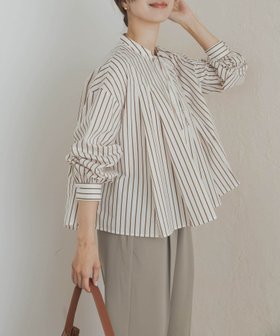 【アーバンリサーチ ドアーズ/URBAN RESEARCH DOORS】のストライプリボンフレアブラウス 人気、トレンドファッション・服の通販 founy(ファニー) ファッション Fashion レディースファッション Fashion for Women トップス・カットソー Cut & Sew Tops シャツ・ブラウス・オフィスカジュアル Elegant Blouses & Button-Ups 春 Spring ショート Short, Short Length ストライプ Stripe, Striped Pattern 人気 Popular, Best Seller フェミニン Feminine, Girly フロント Front, Front Design リボン Ribbon, Bow A/W・秋冬 Autumn/Winter 冬 Winter / This Winter エレガント 上品 Elegant 2025年 2025 2025-2026秋冬・A/W Autumn/Winter 2025–26 AW25–26 |ID:prp329100004552715
