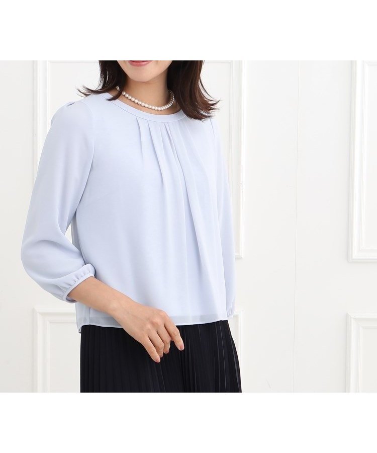 【リフレクト/Reflect】の【春SALE/マシンウォッシュ可】ピンタックブラウス インテリア・キッズ・メンズ・レディースファッション・服の通販 founy(ファニー) 　ファッション　Fashion　レディースファッション　WOMEN　トップス・カットソー　Tops/Tshirt　シャツ/ブラウス　Shirts/Blouses　インナー　Inner　エレガント 上品　Elegant　シルク　Silk　ジャージ　Jersey　セットアップ　Set Up　ビジネス 仕事 通勤　Business　春　Spring　サックスブルー|ID: prp329100004552725 ipo3291000000032285611