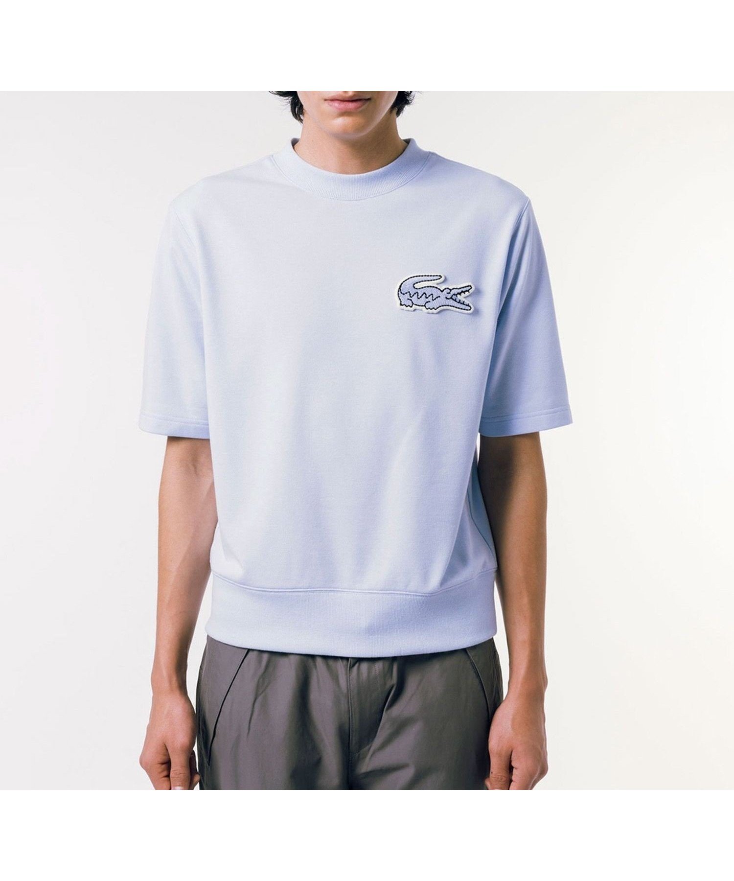 【ラコステ/LACOSTE / MEN】のオーバーサイズクロックエンブレムスウェットTシャツ トレーナー インテリア・キッズ・メンズ・レディースファッション・服の通販 founy(ファニー) 　ファッション　Fashion　メンズファッション　Fashion for Men　スウェット / スエット　Sweatshirt, Sweatwear　トレーナー　Sweatshirt, Trainer　夏　Summer　定番　Standard, Basic Item　春　Spring　S/S・春夏　SS, Spring/Summer, Warm Season　アクア|ID: prp329100004552744 ipo3291000000033509164