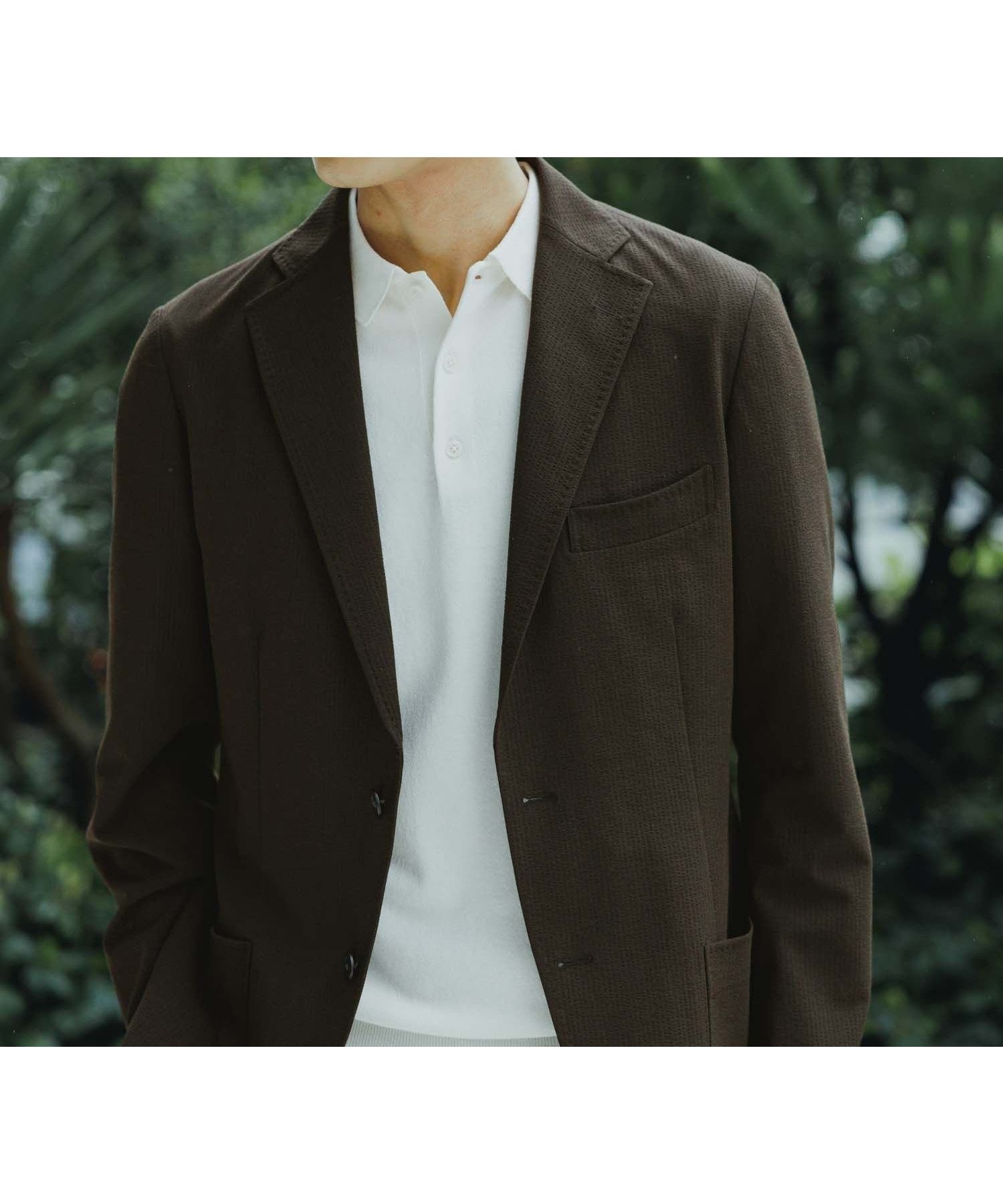 【グローバルワーク/GLOBAL WORK / MEN】のシアサッカージャケット/Salon de GW/253198 インテリア・キッズ・メンズ・レディースファッション・服の通販 founy(ファニー) 　ファッション　Fashion　メンズファッション　MEN　サッカー　Soccer　ジャケット　Jacket　セットアップ　Set Up　パッチ　Patch　フィット　Fit　フロント　Front　ベーシック　Basic　ボトム　Bottom　ポケット　Pocket　レギュラー　Regular　ワーク　Work　夏　Summer　ビジネス 仕事 通勤　Business　ダークブラウン58|ID: prp329100004552805 ipo3291000000032178693