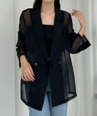 【ジュノア/JUNOAH】のLouere シアーテーラードジャケット 人気、トレンドファッション・服の通販 founy(ファニー) ファッション Fashion レディースファッション WOMEN アウター Coat Outerwear ジャケット Jackets テーラードジャケット Tailored Jackets thumbnail ブラック|ID: prp329100004552867 ipo3291000000032386206