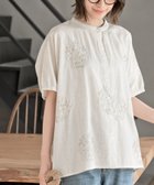 【アールピーエス/rps】のサガラ刺繍バンドカラードルマンブラウス オフベージュ|ID: prp329100004552879 ipo3291000000032743754