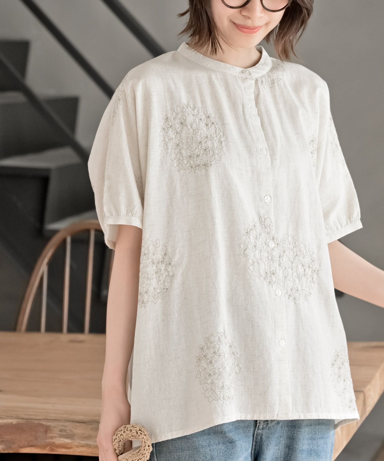 【アールピーエス/rps】のサガラ刺繍バンドカラードルマンブラウス インテリア・キッズ・メンズ・レディースファッション・服の通販 founy(ファニー) 　ファッション　Fashion　レディースファッション　Fashion for Women　トップス・カットソー　Cut & Sew Tops　シャツ・ブラウス・オフィスカジュアル　Elegant Blouses & Button-Ups　ドット　Polka Dot, Dot Pattern　ビッグ　Big, Oversized　エレガント 上品　Elegant　再入荷　Restock / Back in Stock　オフベージュ|ID: prp329100004552879 ipo3291000000032743754