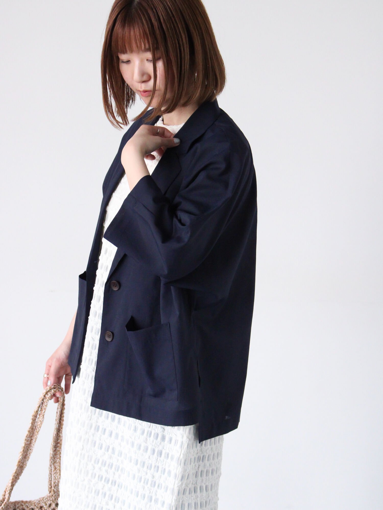 【テチチ/Te chichi】のシアードルマンジャケット インテリア・キッズ・メンズ・レディースファッション・服の通販 founy(ファニー) 　ファッション　Fashion　レディースファッション　WOMEN　アウター　Coat Outerwear　ジャケット　Jackets　クロップド　Cropped　シアー　Sheer　ジャケット　Jacket　スリット　Slit　トレンド　Trend　ネイビー|ID: prp329100004552921 ipo3291000000032352736