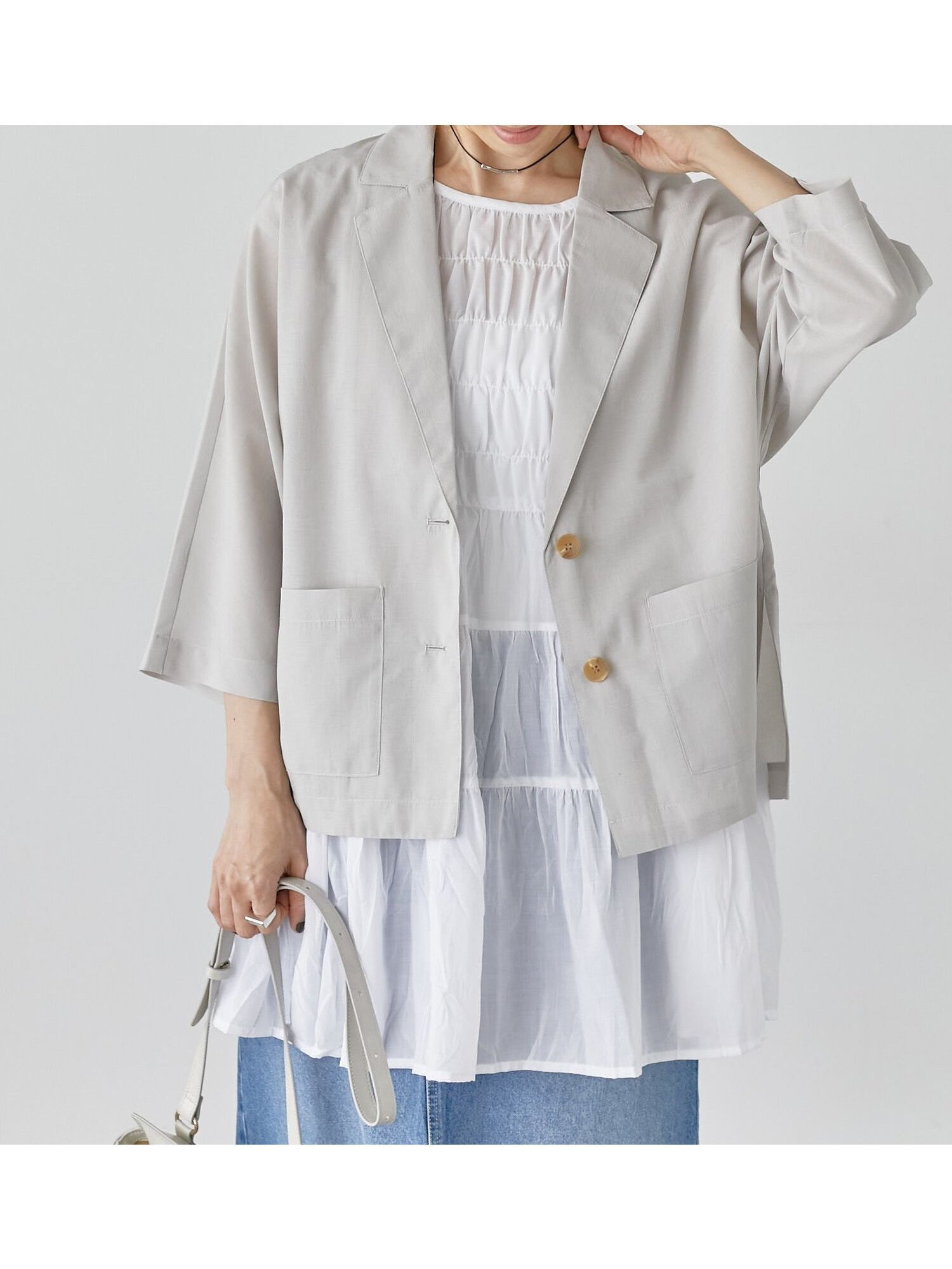 【テチチ/Te chichi】のシアードルマンジャケット インテリア・キッズ・メンズ・レディースファッション・服の通販 founy(ファニー) 　ファッション　Fashion　レディースファッション　WOMEN　アウター　Coat Outerwear　ジャケット　Jackets　シアー　Sheer　ジャケット　Jacket　ベージュ|ID: prp329100004552953 ipo3291000000032368240
