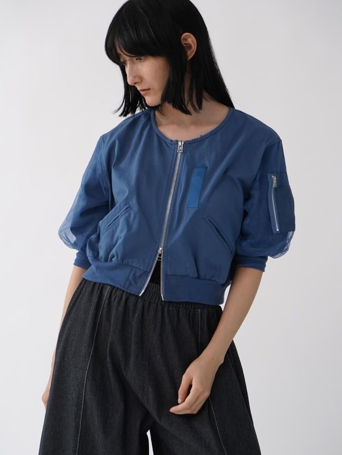 【ラシュッド/LASUD】のチュールドッキングショートブルゾン インテリア・キッズ・メンズ・レディースファッション・服の通販 founy(ファニー) https://founy.com/ ファッション Fashion レディースファッション Fashion for Women アウター Coat / Outerwear Collection ブルゾンジャケット・スポーティアウター Blouson Jackets ジャケット Jacket, Outerwear スリーブ Sleeve, Long Sleeve / Short Sleeve チュール Tulip, Tulip Motif ドッキング Docking, Mixed Material バランス Balance, Style Balance ポケット Pocket, Pocket Detail 今季 This Season, Current Season |ID: prp329100004552958 ipo3291000000032661271