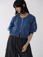 【ラシュッド/LASUD】のチュールドッキングショートブルゾン ライトブルー|ID: prp329100004552958 ipo3291000000032661274