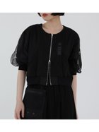 【ラシュッド/LASUD】のチュールドッキングショートブルゾン ブラック|ID: prp329100004552958 ipo3291000000032661277