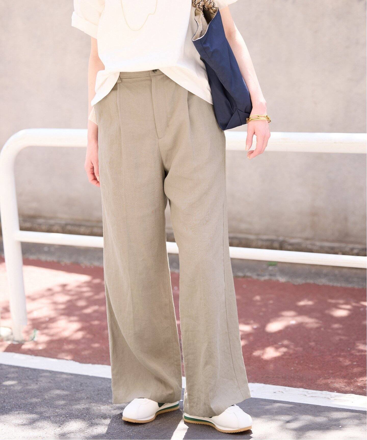【スローブ イエナ/SLOBE IENA】の《追加》リネン混イージースラックス インテリア・キッズ・メンズ・レディースファッション・服の通販 founy(ファニー) 　ファッション　Fashion　レディースファッション　Fashion for Women　2025年　2025　2025春夏・S/S　Spring/Summer 2025 SS25　リネン　Linen, Linen Fabric　ベージュ|ID: prp329100004552978 ipo3291000000033018643