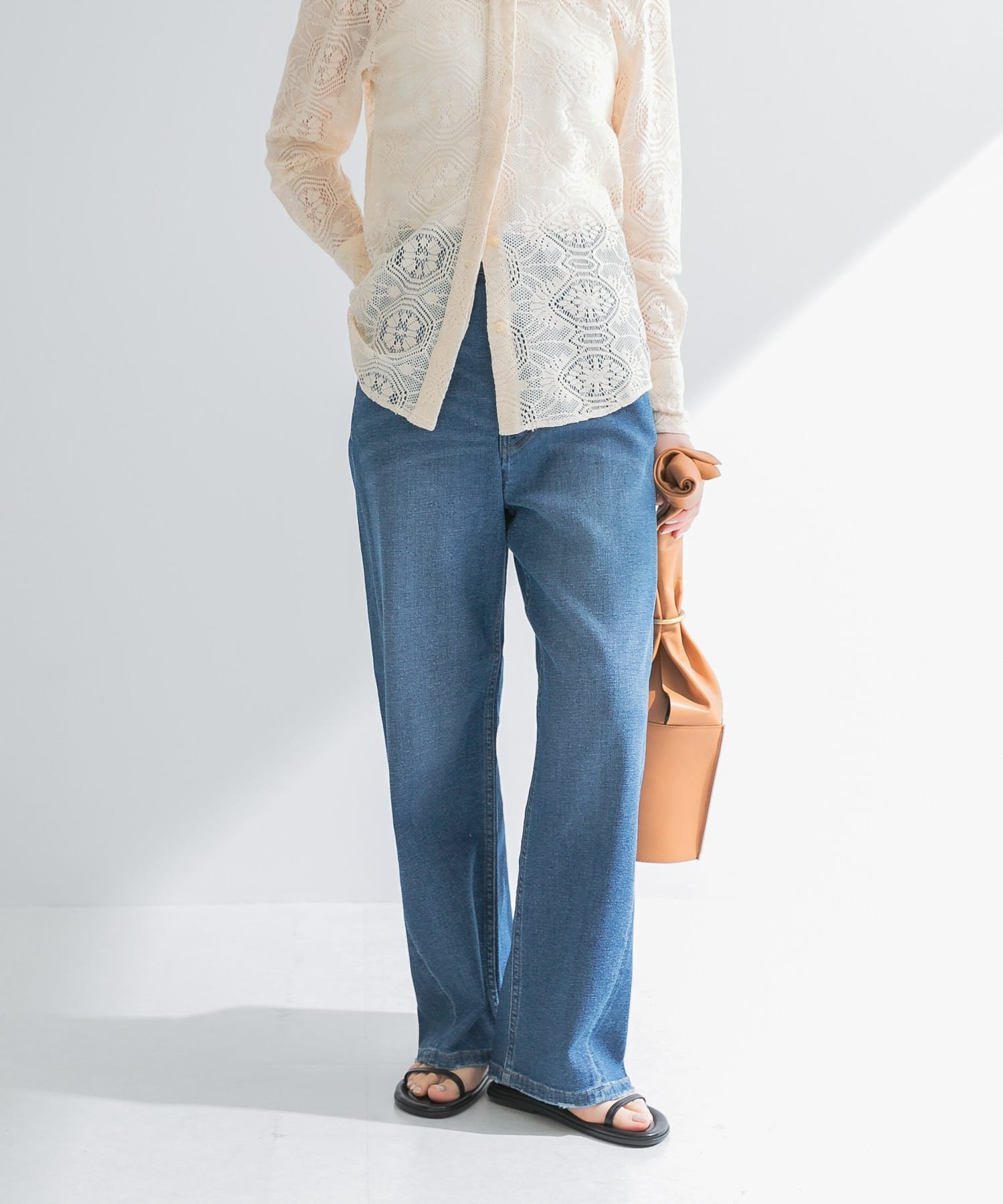 【アーバンリサーチ/URBAN RESEARCH】の綿麻デニムワイドストレートパンツ インテリア・キッズ・メンズ・レディースファッション・服の通販 founy(ファニー) 　ファッション　Fashion　レディースファッション　WOMEN　パンツ　Pants　2025年　2025　2025春夏・S/S　Ss,Spring/Summer,2025　おすすめ　Recommend　ジャケット　Jacket　ストレート　Straight　デニム　Denim　フィット　Fit　ベーシック　Basic　リネン　Linen　夏　Summer　S/S・春夏　Ss・Spring/Summer　BLUE|ID: prp329100004552985 ipo3291000000032299576