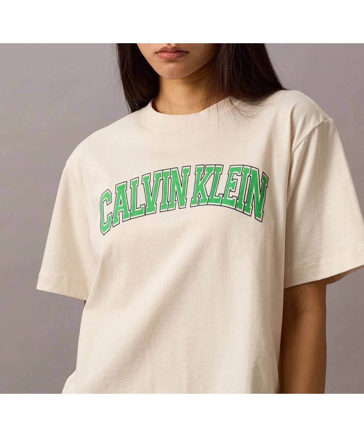 【カルバンクライン/Calvin Klein】の【公式ショップ】 カルバンクライン ロゴプリントクルーネックTシャツ Calvin Klein Jeans 47B822G インテリア・キッズ・メンズ・レディースファッション・服の通販 founy(ファニー) 　ファッション　Fashion　レディースファッション　WOMEN　トップス・カットソー　Tops/Tshirt　シャツ/ブラウス　Shirts/Blouses　ロング / Tシャツ　T-Shirts　ジーンズ　Jeans　スタイリッシュ　Stylish　デニム　Denim　プリント　Print　モダン　Modern　Tofu|ID: prp329100004553020 ipo3291000000032341921