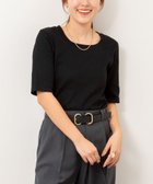 【ノーリーズ/NOLLEY'S】の【WEB限定】コンパクトベアテレコスクエア5分袖プルオーバーカットソー ブラック|ID: prp329100004553051 ipo3291000000032737726