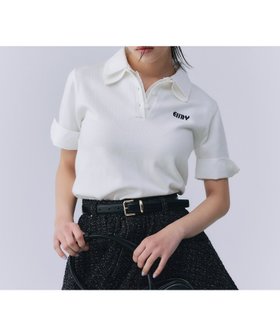 【エイミーイストワール/eimy istoire】のハーフスリーブダブルカラーニット 人気、トレンドファッション・服の通販 founy(ファニー) ファッション Fashion レディースファッション WOMEN トップス・カットソー Tops/Tshirt ニット Knit Tops シンプル Simple デニム Denim フィット Fit リラックス Relax エレガント 上品 Elegant |ID:prp329100004553092