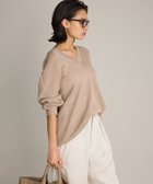 【ブリル/BRILL】のリネンコットンVネックプルオーバーニット ベージュ55|ID: prp329100004554047 ipo3291000000032622395