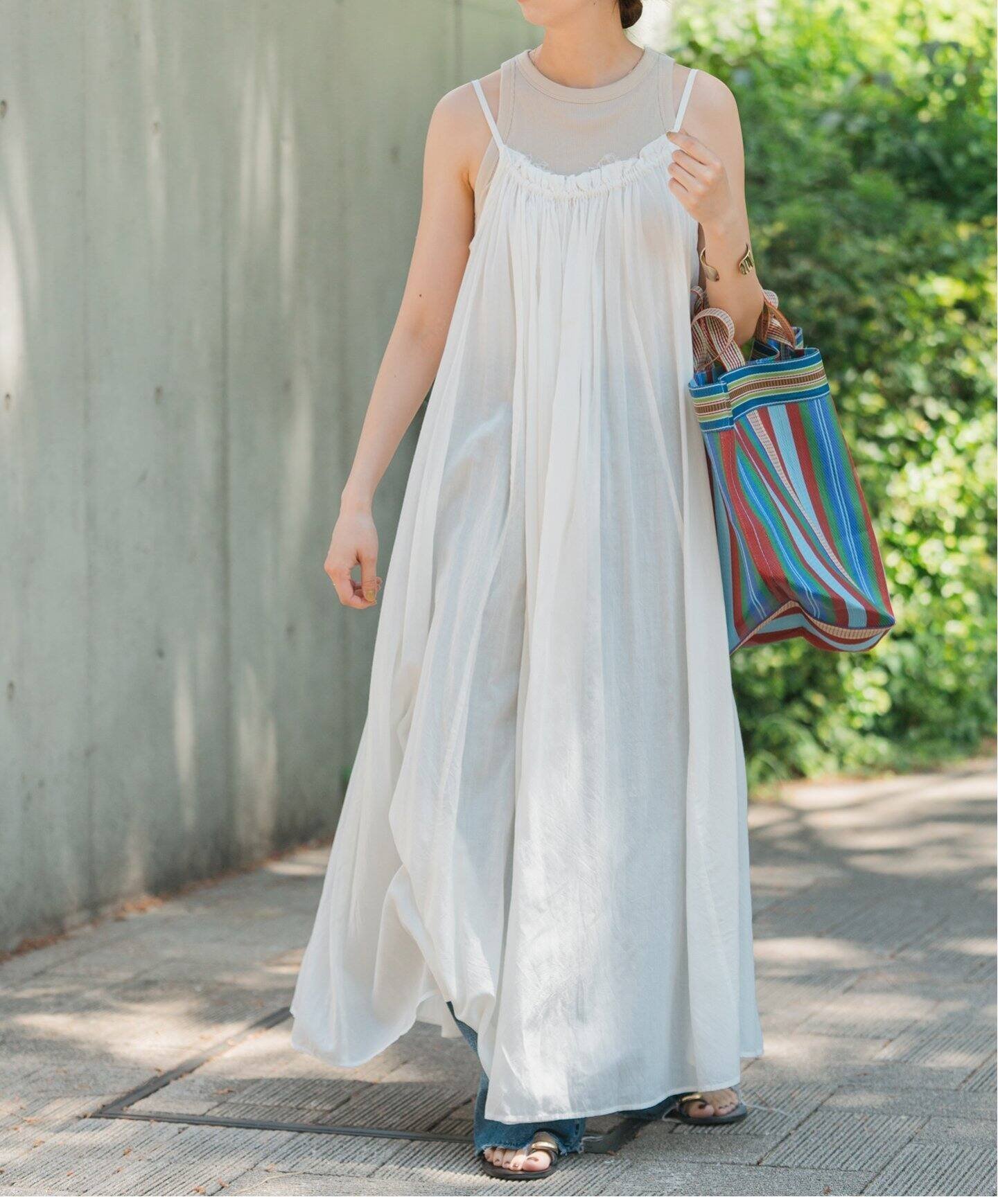 【スピック&スパン/Spick & Span】のHYU ギャザーワンピース インテリア・キッズ・メンズ・レディースファッション・服の通販 founy(ファニー) 　ファッション　Fashion　レディースファッション　Fashion for Women　ワンピース　Dresses　2024年　2024　2024春夏・S/S　Spring/Summer 2024 SS24　おすすめ　Recommended / Our Picks　エアリー　Airy Texture　ギャザー　Gathered, Ruffled　コレクション　Collection, Seasonal Line　デニム　Denim, Jeans Material　リラックス　Relax, Relaxed Fit　エレガント 上品　Elegant　夏　Summer　ホワイト|ID: prp329100004554100 ipo3291000000032759049