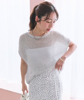【ラブティックボンボン/La boutique BonBon】の【完売カラー再追加!お上品きらきら】ラメ天竺針抜きフレンチニット 人気、トレンドファッション・服の通販 founy(ファニー) ファッション Fashion レディースファッション Fashion for Women トップス・カットソー Cut & Sew Tops ニット Knit Tops & Sweaters おすすめ Recommended / Our Picks インナー Innerwear スリーブ Sleeve, Long Sleeve / Short Sleeve タイトスカート Pencil Skirt, Tight Skirt デニム Denim, Jeans Material フレア Flare, Flared フレンチ French, French Style エレガント 上品 Elegant 夏 Summer |ID:prp329100004554122