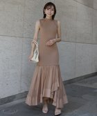 【アニュアンス/anuans】のカスケードニットドッキングワンピース BEIGE|ID:prp329100004554189