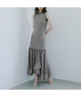 【アニュアンス/anuans】 カスケードニットドッキングワンピース人気、トレンドファッション・服の通販 founy(ファニー) ファッション Fashion レディースファッション Fashion for Women ワンピース Dresses サテン Satin, Glossy Fabric エレガント 上品 Elegant |ID:prp329100004554189