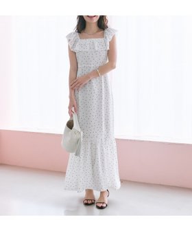 【ラブティックボンボン/La boutique BonBon】の【人気スタッフmiki監修・3サイズ展開あり】フリルトリムマーメイドワンピース 人気、トレンドファッション・服の通販 founy(ファニー) ファッション Fashion レディースファッション Ladies' Fashion Online ワンピース Dress オフショル Off Shoulder ドット Dot フリル Frills プリント Print リボン Ribbon 人気 Popularity 無地 Plain Color |ID:prp329100004554320
