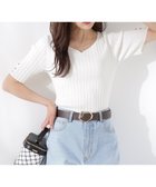 【プロポーション ボディドレッシング/PROPORTION BODY DRESSING】のハートネック半袖リブニット エクリュ1|ID: prp329100004554386 ipo3291000000032750694