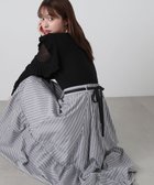 【プロポーション ボディドレッシング/PROPORTION BODY DRESSING】のリボン付きストライプスカート ブラック|ID: prp329100004554410 ipo3291000000032395551
