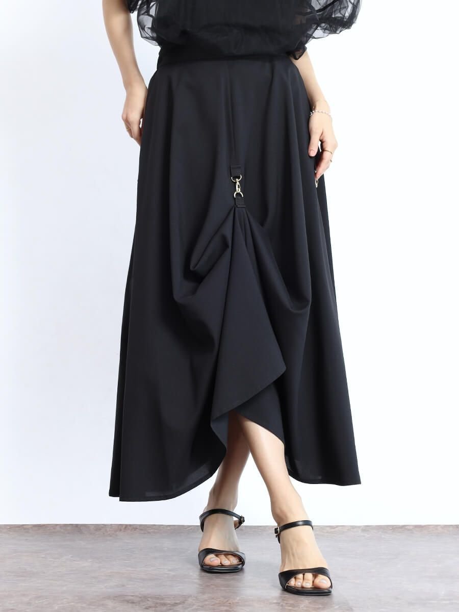 【ヴァン/Vin】のマルチWAYフレアスカート インテリア・キッズ・メンズ・レディースファッション・服の通販 founy(ファニー) 　ファッション　Fashion　レディースファッション　Fashion for Women　スカート　Skirts　Aライン・フレアスカート　A-Line & Flared Skirts　バルーン　Balloon, Balloon Silhouette　フレア　Flare, Flared　エレガント 上品　Elegant　ビジネス 仕事 通勤　Business / Work / Commuting　ブラック|ID: prp329100004554448 ipo3291000000032656080