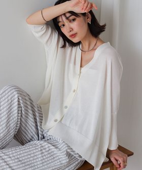 【バブ ブージュルード/Bab Bou Jeloud】の【接触冷感/UVカット】UVサラサラBOXシルエット前後差カーディガン 人気、トレンドファッション・服の通販 founy(ファニー) ファッション Fashion レディースファッション WOMEN トップス・カットソー Tops/Tshirt カーディガン Cardigans カーディガン Cardigan シンプル Simple ボックス Box リラックス Relax エレガント 上品 Elegant 再入荷 Restock/Back In Stock/Re Arrival |ID:prp329100004554475