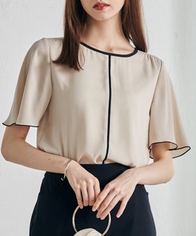 【ラナン/Ranan】のRanan/【ひんやり追加】配色ディテールインナー付ブラウス 人気、トレンドファッション・服の通販 founy(ファニー) ファッション Fashion レディースファッション WOMEN トップス・カットソー Tops/Tshirt シャツ/ブラウス Shirts/Blouses インナー Inner カットソー Cut And Sew シフォン Chiffon トレンド Trend バランス Balance フレアースリーブ Flared Sleeves ベーシック Basic |ID:prp329100004554489