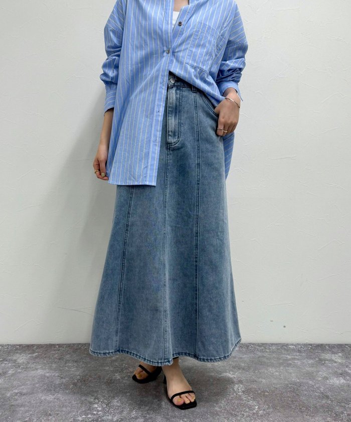 【その他のブランド/Other】のデニムフレアスカート インテリア・キッズ・メンズ・レディースファッション・服の通販 founy(ファニー) https://founy.com/ ファッション Fashion レディースファッション Fashion for Women スカート Skirts Aライン・フレアスカート A-Line & Flared Skirts 2025年 2025 2025春夏・S/S Spring/Summer 2025 SS25 シンプル Simple, Minimal スクエア Square, Square Shape タンク Tank Top, Sleeveless Top デニム Denim, Jeans Material フレア Flare, Flared |ID: prp329100004554511 ipo3291000000032712383