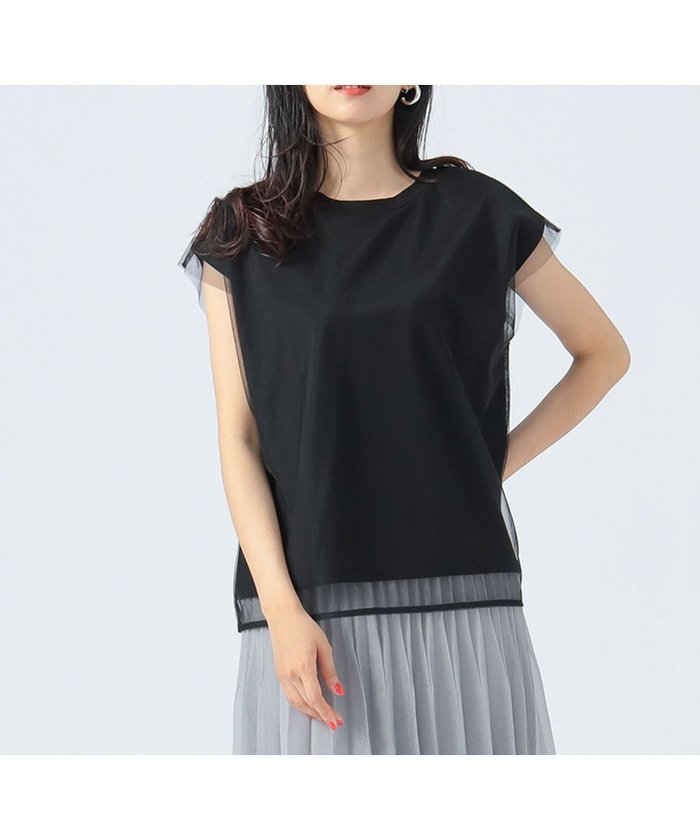 【ビームス ハート/BEAMS HEART】の【手洗い可/重ね着風/シアー/半袖】チュール フレンチスリーブ Tシャツ 25SS レイヤード シアートップス デザイントップス インテリア・キッズ・メンズ・レディースファッション・服の通販 founy(ファニー) https://founy.com/ ファッション Fashion レディースファッション Fashion for Women トップス・カットソー Cut & Sew Tops シャツ・ブラウス・オフィスカジュアル Elegant Blouses & Button-Ups ロングTシャツ・Tシャツ Longline T-Shirts & Tees カットソー Cut and Sewn Top コンパクト Compact, Small Size シアー Sheer, See-Through シンプル Simple, Minimal スキッパー Skipper, Open Collar スリーブ Sleeve, Long Sleeve / Short Sleeve チュール Tulip, Tulip Motif 人気 Popular, Best Seller ビッグ Big, Oversized フレア Flare, Flared フレンチ French, French Style 半袖 Short Sleeve, Half Sleeve ワイド Wide, Wide Fit 2025年 2025 2025春夏・S/S Spring/Summer 2025 SS25 |ID: prp329100004554536 ipo3291000000033836594