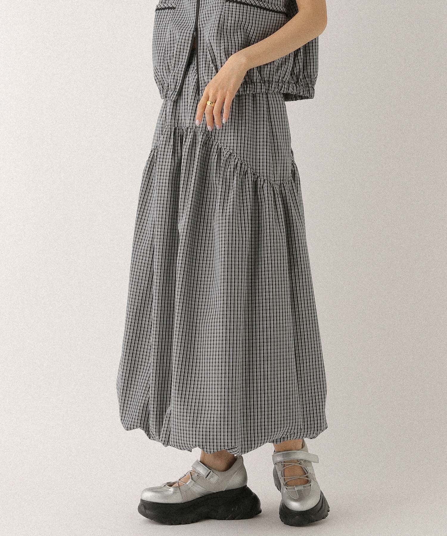 【ヘザー/Heather】のアソートバルーンロングスカート インテリア・キッズ・メンズ・レディースファッション・服の通販 founy(ファニー) 　ファッション　Fashion　レディースファッション　WOMEN　スカート　Skirt　ロングスカート　Long Skirt　おすすめ　Recommend　コンパクト　Compact　バルーン　Balloon　ボトム　Bottom　ロング　Long　今季　This Season　ブラック系チェック|ID: prp329100004554541 ipo3291000000032190112