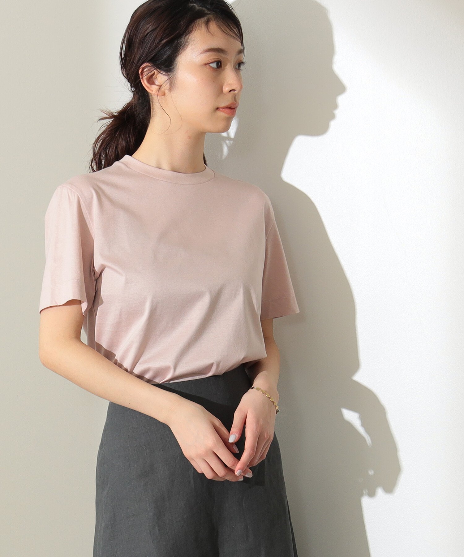 【デミルクス ビームス/Demi-Luxe BEAMS】のSLOANE / コットン天竺 Tシャツ インテリア・キッズ・メンズ・レディースファッション・服の通販 founy(ファニー) 　ファッション　Fashion　レディースファッション　WOMEN　トップス・カットソー　Tops/Tshirt　シャツ/ブラウス　Shirts/Blouses　ロング / Tシャツ　T-Shirts　インナー　Inner　コラボ　Collaboration　コレクション　Collection　シルケット　Mercerization　シンプル　Simple　ダウン　Down　トリプル　Triple　人気　Popularity　フィット　Fit　ベーシック　Basic　ボーダー　Border　別注　Special Order　モノトーン　Monotone　エレガント 上品　Elegant　別PINK|ID: prp329100004554550 ipo3291000000032190189