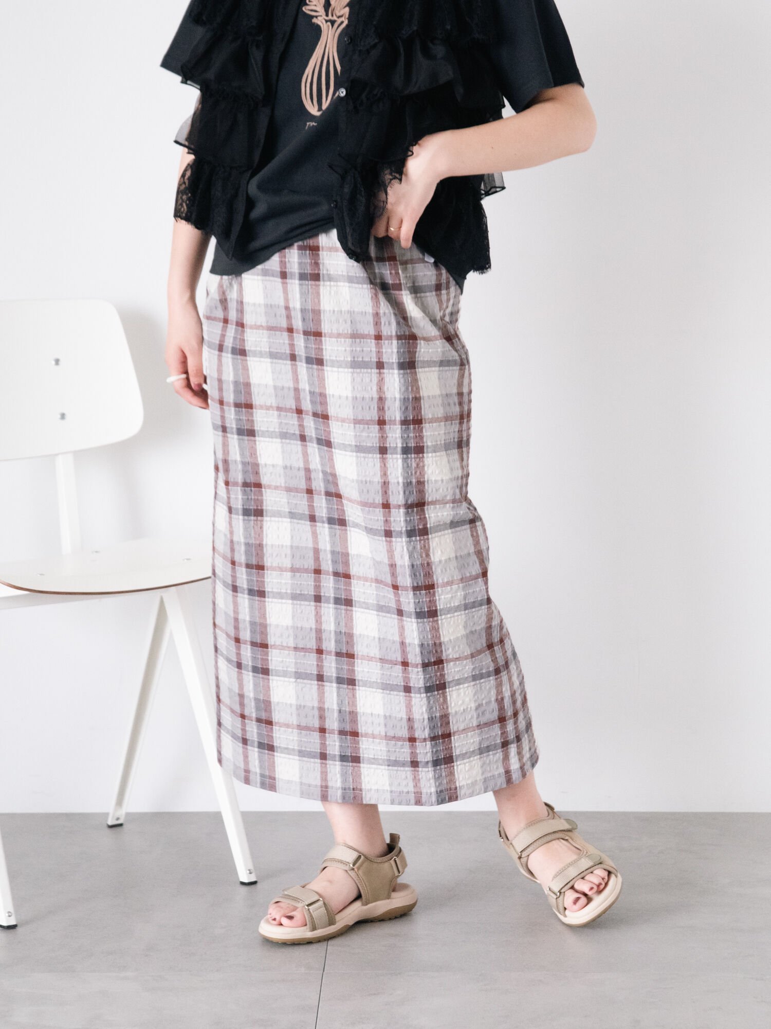 【サマンサモスモス/Samansa Mos2】の【UVカット】チェック柄ナロースカート 人気、トレンドファッション・服の通販 founy(ファニー) 　ファッション　Fashion　レディースファッション　Fashion for Women　スカート　Skirts　ガーリー　Girly, Feminine Style　チェック　Check, Plaid, Tartan　 other-1|ID: prp329100004554558 ipo3291000000032725582